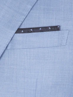 Outlet Brioni Navy and sky blue silk pocket square Navy blue