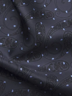 Outlet Brioni Navy and sky blue silk pocket square Navy blue