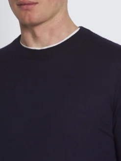 Sale Brioni cashmere and silk crewneck sweater Navy blue