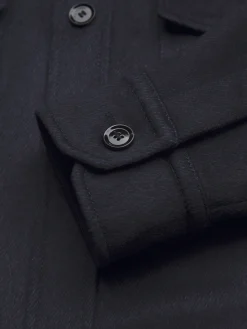 New Brioni cashmere, silk and vicuña Vagabond overshirt Navy blue