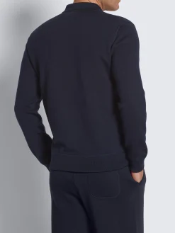 Discount Brioni cashmere, silk and cotton blouson Navy blue