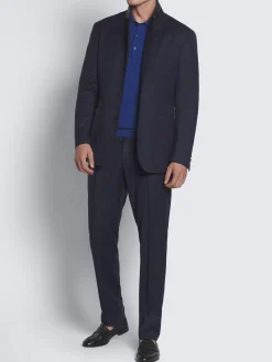 Fashion Brioni Navy blue cavalry wool twill Travel jacket