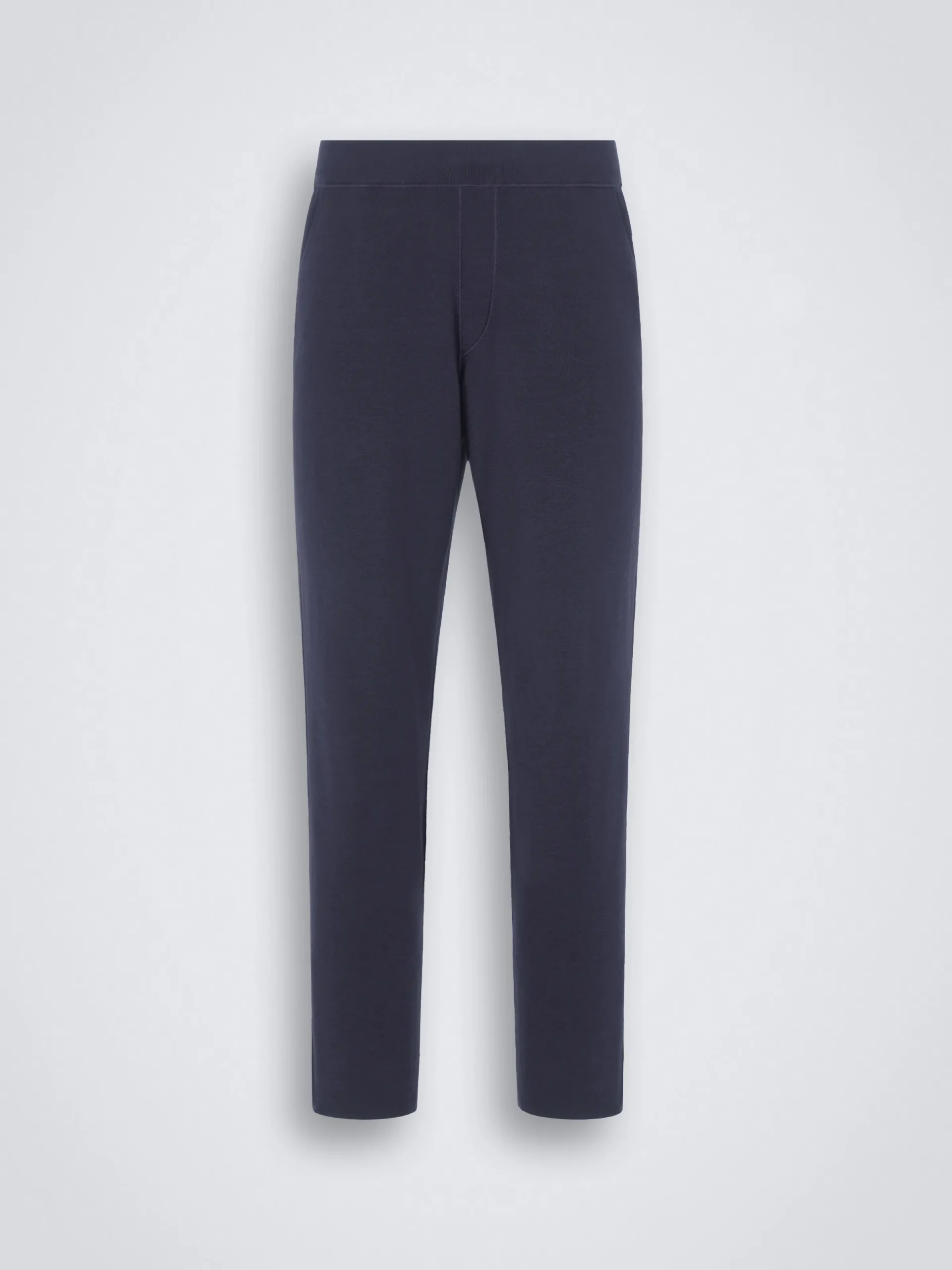 Hot Brioni cotton, cashmere and silk knit trousers Navy blue