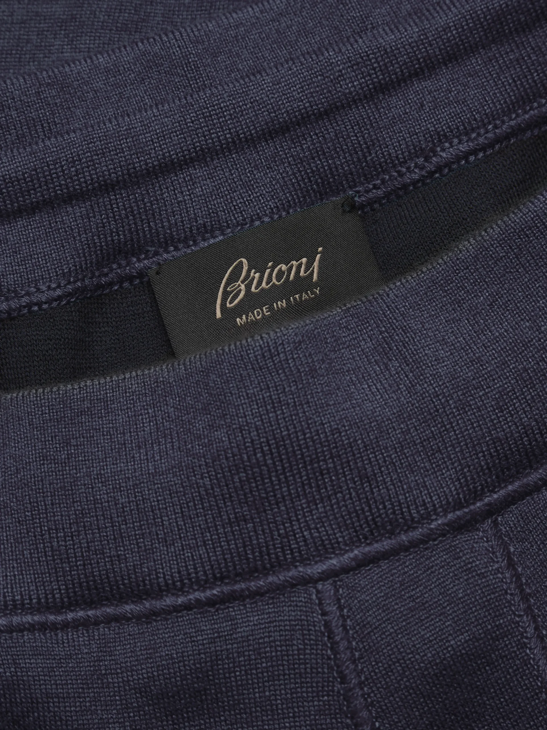 Hot Brioni cotton, cashmere and silk knit trousers Navy blue