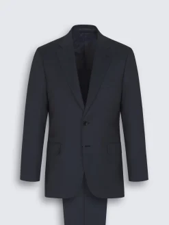 Discount Brioni herringbone Super 160's wool Brunico suit Navy blue