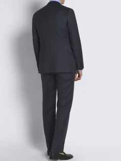 Discount Brioni herringbone Super 160's wool Brunico suit Navy blue
