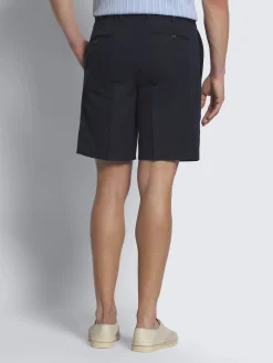 Outlet Brioni Navy blue linen and cotton gabardine Pienza shorts