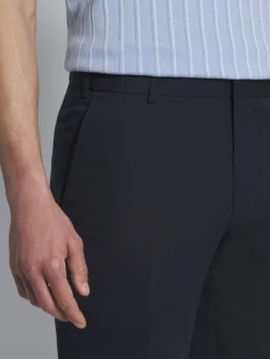 Outlet Brioni Navy blue linen and cotton gabardine Pienza shorts