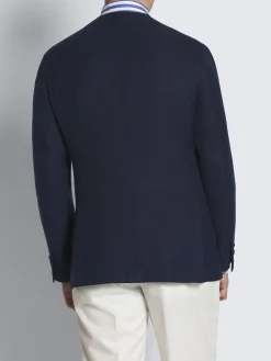 Online Brioni Navy blue linen, wool and silk Jardigan