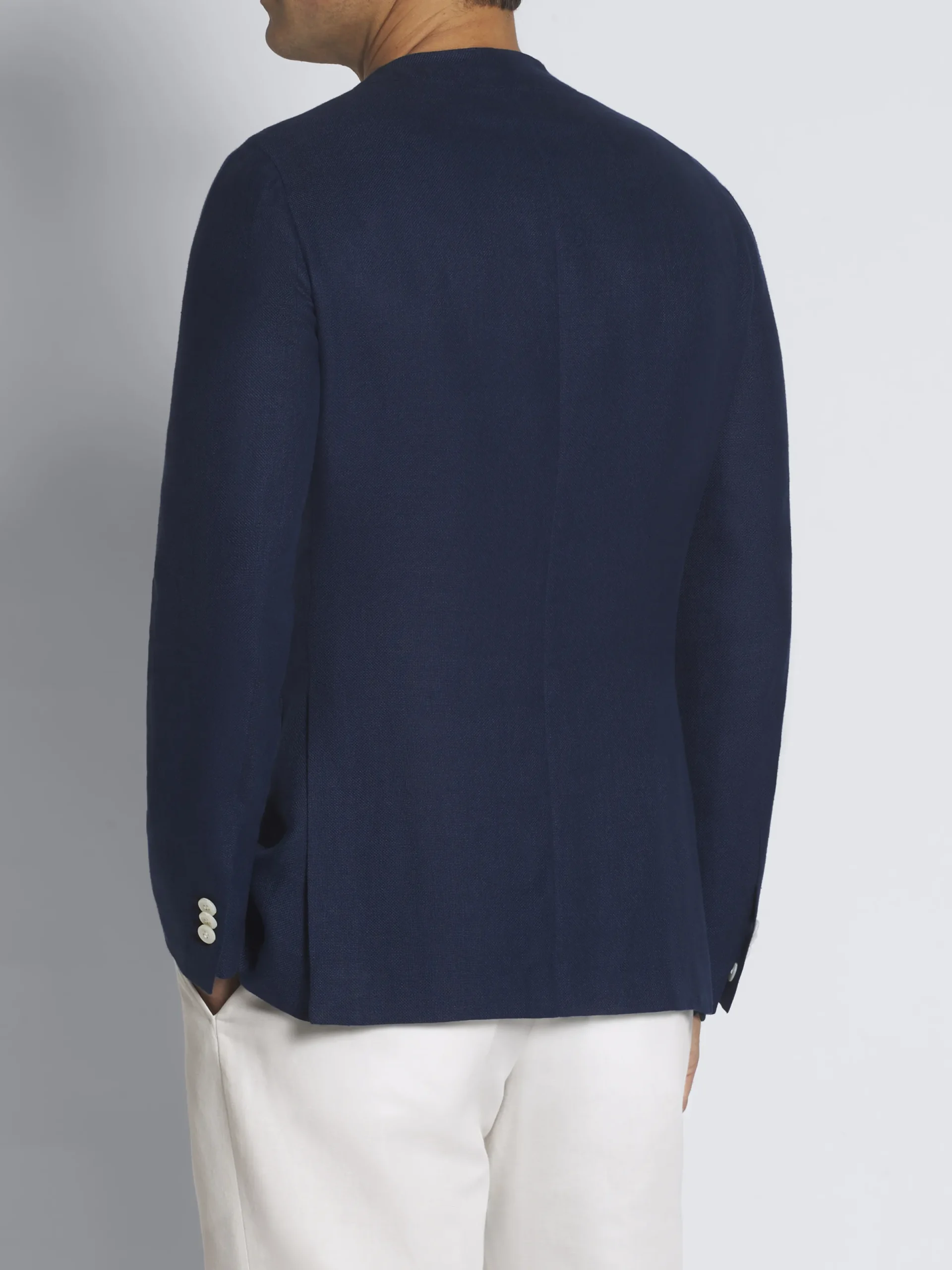Sale Brioni Navy blue linen, wool and silk Jardigan