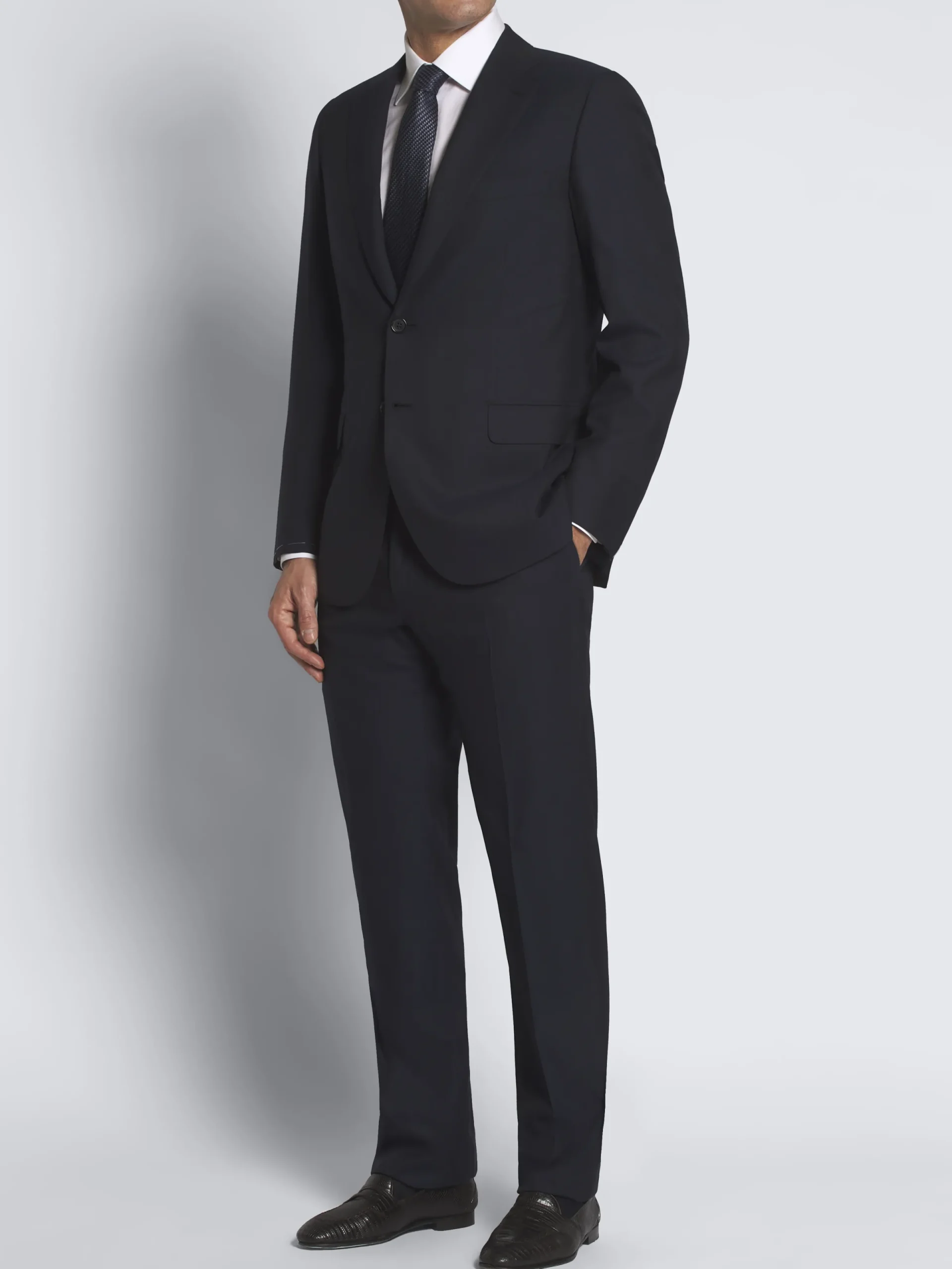Online Brioni pinstriped Super 210's wool Brunico suit Navy blue
