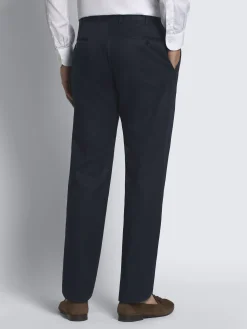 Best Brioni Sea Island cotton twill Tigullio trousers Navy blue