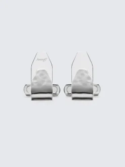 Discount Brioni Octagon folded cufflinks in hammered Silver