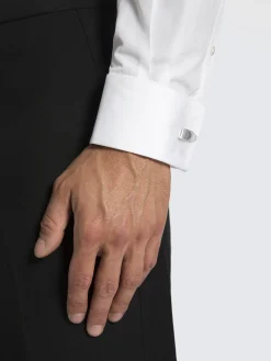 Discount Brioni Octagon folded cufflinks in hammered Silver