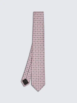 Discount Brioni and light blue micro motif silk tie Pink