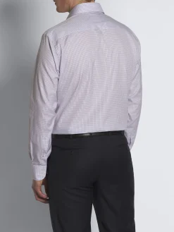 Discount Brioni and lilac micro-checked Ginza 45 cotton formal shirt Pink