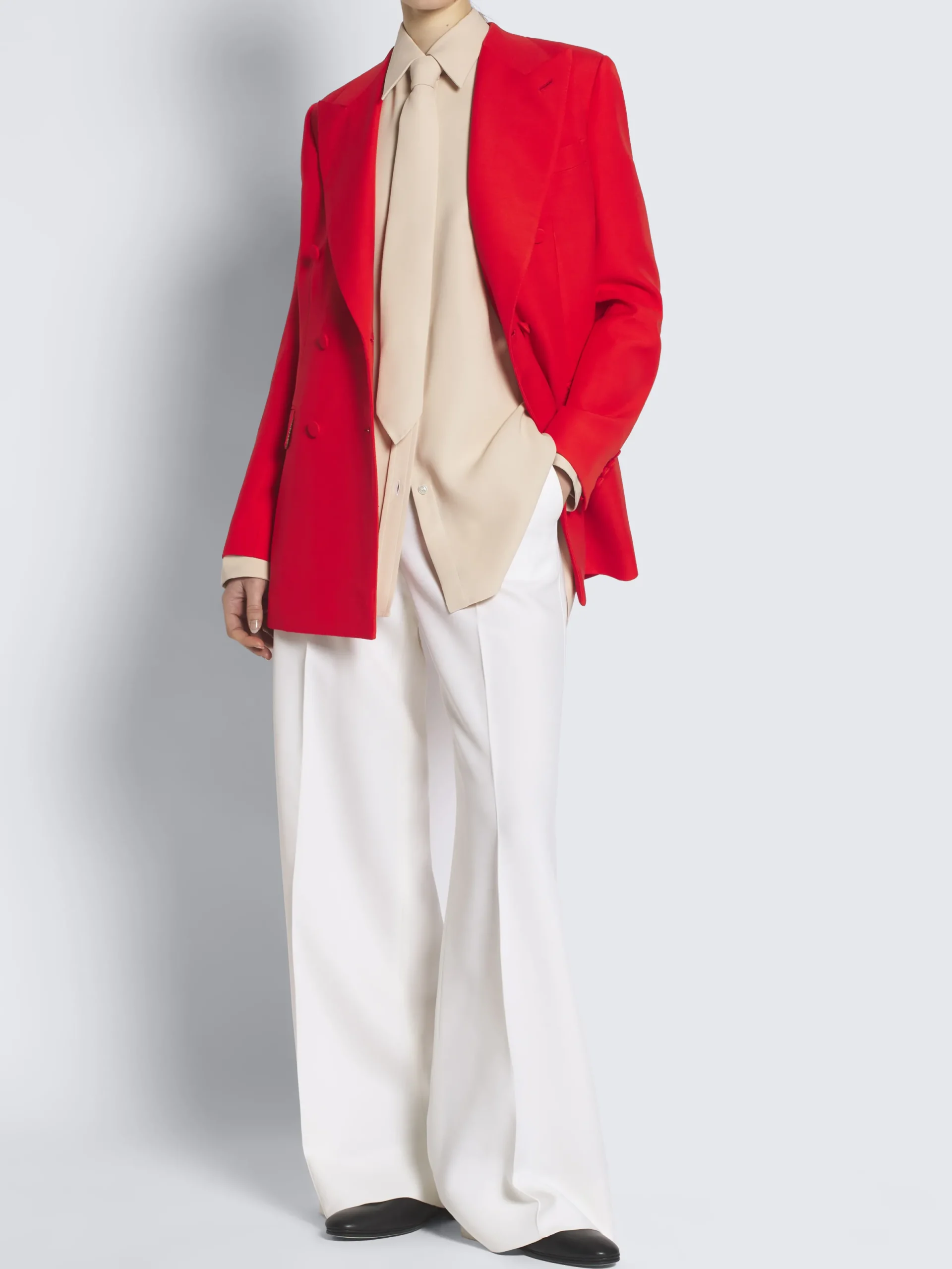 Outlet Brioni Red wool and silk double-breasted Flavia jacket