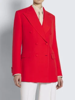 Outlet Brioni Red wool and silk double-breasted Flavia jacket