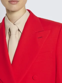 Outlet Brioni Red wool and silk double-breasted Flavia jacket
