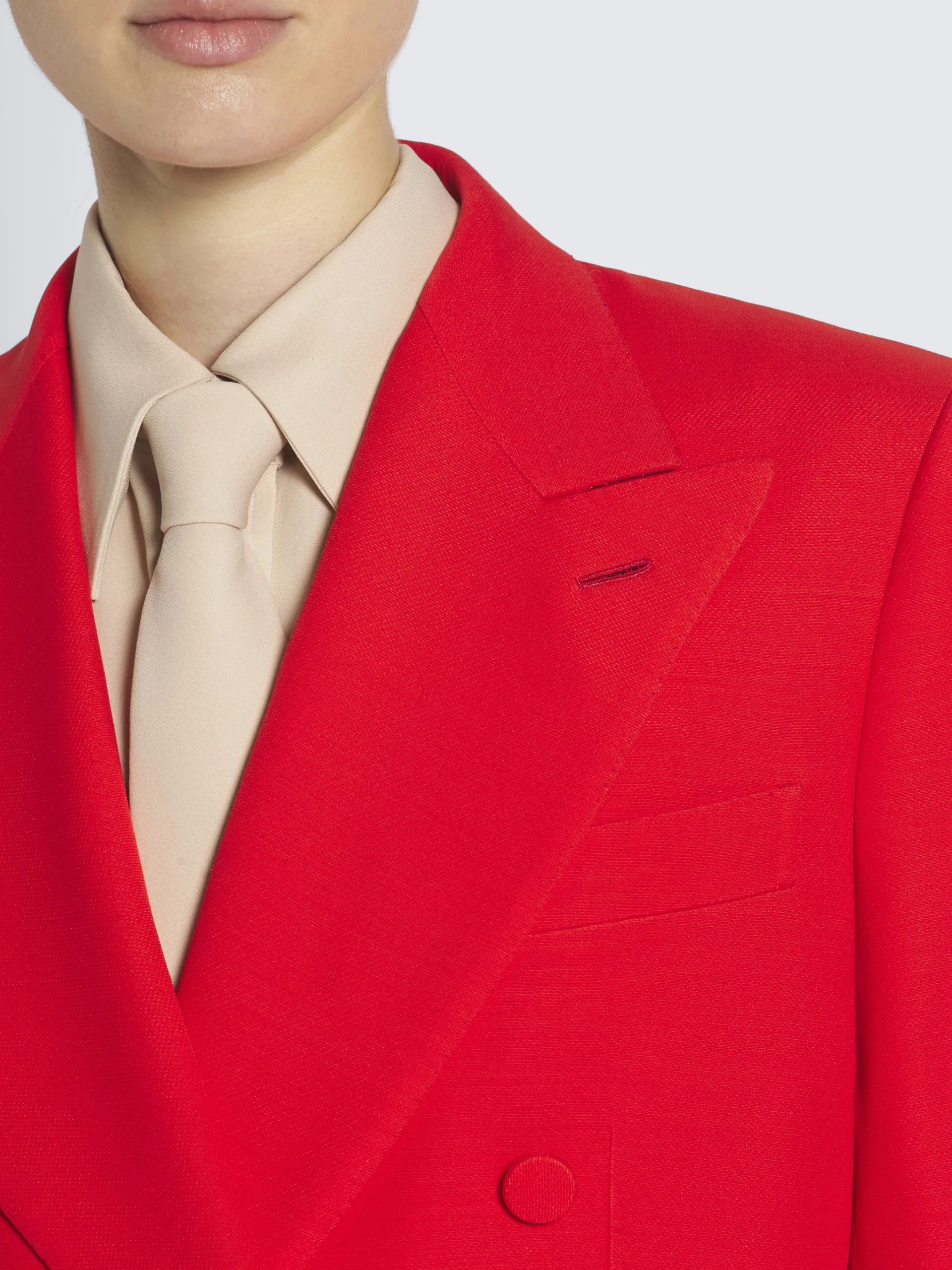 Outlet Brioni Red wool and silk double-breasted Flavia jacket