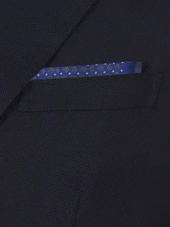 Hot Brioni Royal and navy blue paisley motif silk pocket square Royal blue