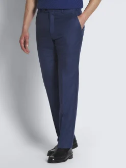 Best Brioni cashmere, silk and linen Tigullio trousers Royal blue