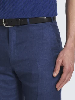 Best Brioni cashmere, silk and linen Tigullio trousers Royal blue