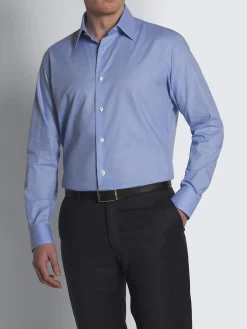 Sale Brioni glen plaid Ventiquattro cotton twill formal shirt Royal blue