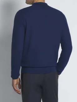 Sale Brioni vicuña and cashmere Trama weave polo sweater Royal blue