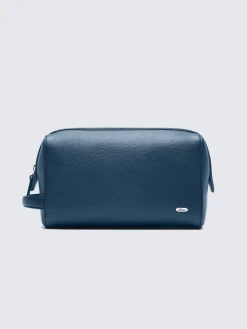 Sale Brioni grained leather beauty case Sapphire blue