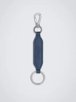 Discount Brioni grained leather key holder Sapphire blue
