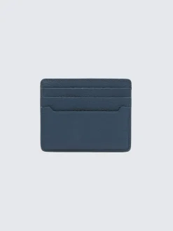 Fashion Brioni grained leather card holder Sapphire blue