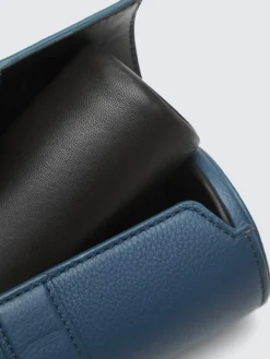 New Brioni grained leather watch case Sapphire blue