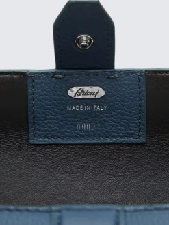 New Brioni grained leather watch case Sapphire blue