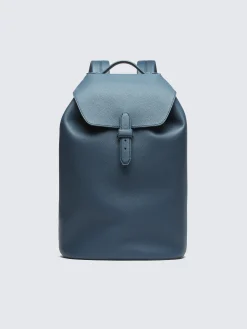 Discount Brioni grained leather backpack Sapphire blue