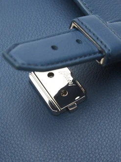 Sale Brioni grained leather hand pouch Sapphire blue