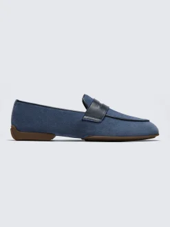 Hot Brioni suede Monza driver loafers Sapphire blue