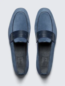Hot Brioni suede Monza driver loafers Sapphire blue
