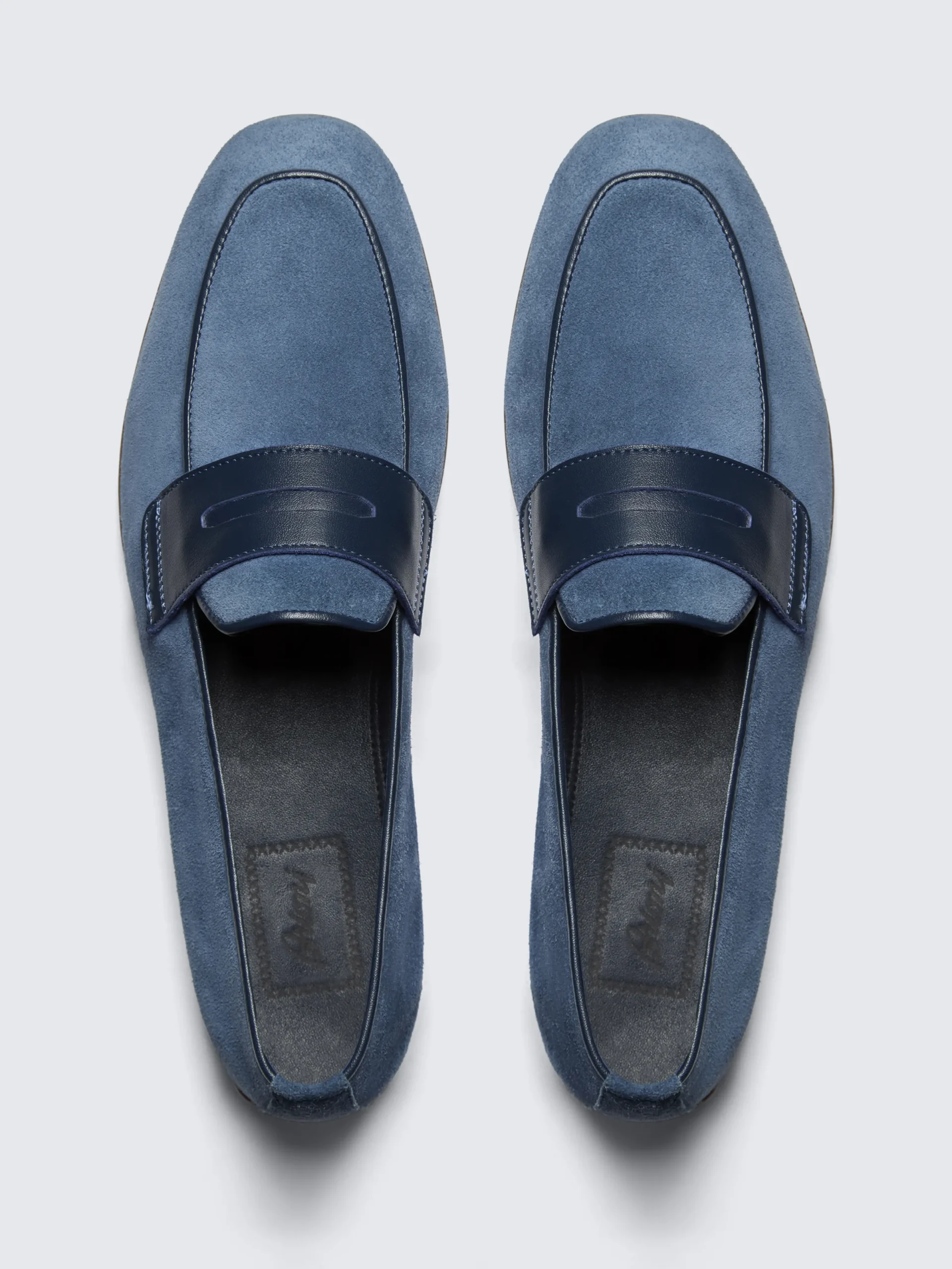 Hot Brioni suede Monza driver loafers Sapphire blue