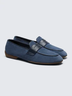 Hot Brioni suede Monza driver loafers Sapphire blue
