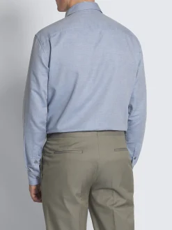 Clearance Brioni Sky blue cotton and cashmere Capri collar shirt