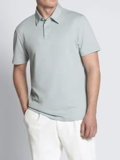New Brioni cotton piqué polo Sky Blue