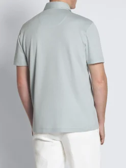 New Brioni cotton piqué polo Sky Blue