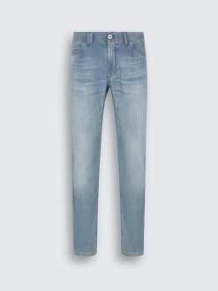 Outlet Brioni Sky blue cotton selvedge denim Meribel jeans
