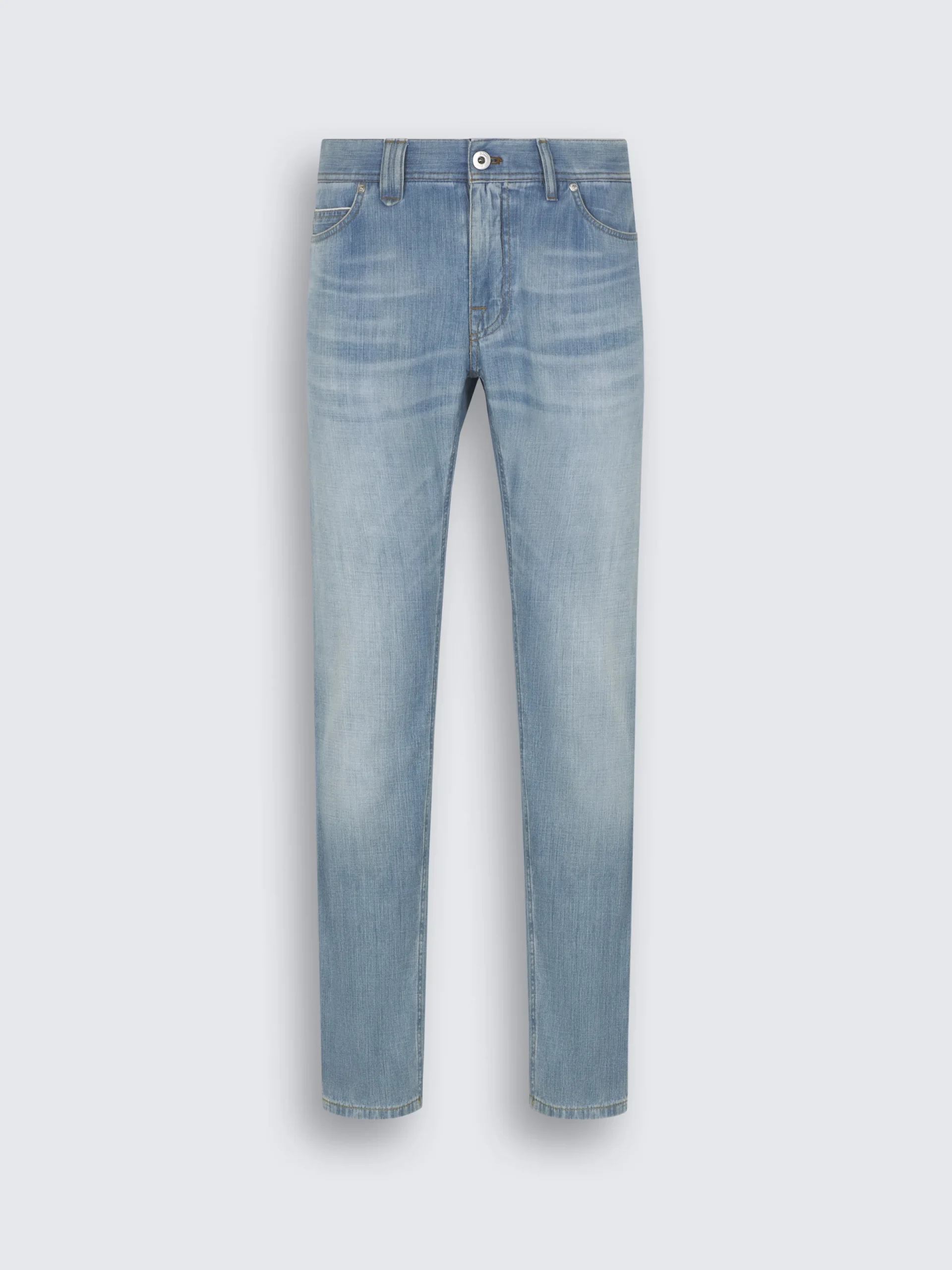 Outlet Brioni Sky blue cotton selvedge denim Meribel jeans