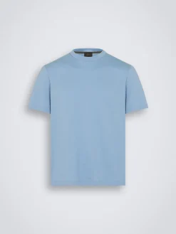 Hot Brioni organic gassed organic cotton T-shirt Sky Blue