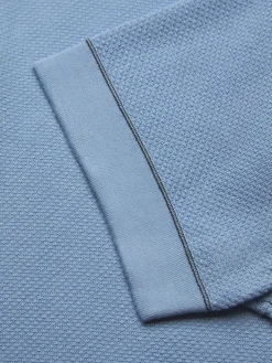 Outlet Brioni Sea Island piqué cotton polo Sky Blue