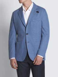 Online Brioni Sky blue silk and cotton jersey blazer