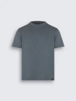 Discount Brioni Sea Island cotton T-shirt Steel blue