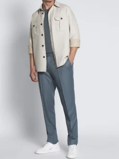 Discount Brioni Sea Island cotton T-shirt Steel blue